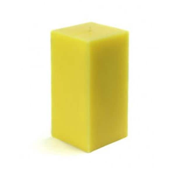 Zest Candle CPZ-142-12 3 x 6 in. Yellow Square Pillar Candle, 12PK CPZ-142_12 - main
